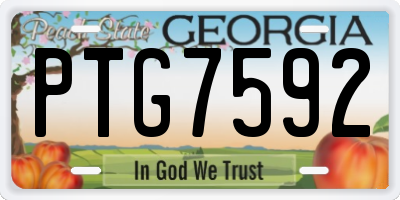 GA license plate PTG7592
