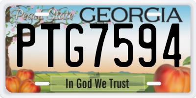 GA license plate PTG7594