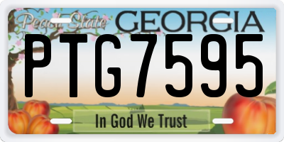 GA license plate PTG7595