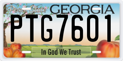 GA license plate PTG7601