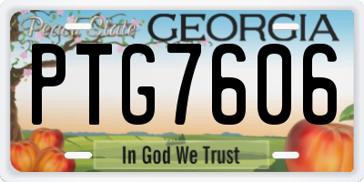GA license plate PTG7606