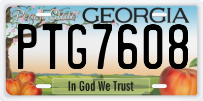 GA license plate PTG7608