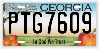 GA license plate PTG7609