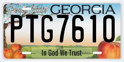 GA license plate PTG7610