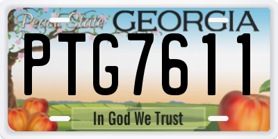 GA license plate PTG7611