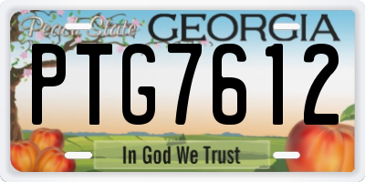 GA license plate PTG7612