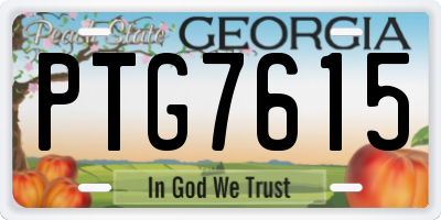 GA license plate PTG7615