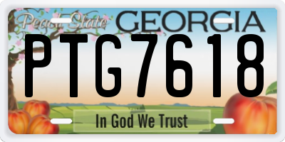 GA license plate PTG7618