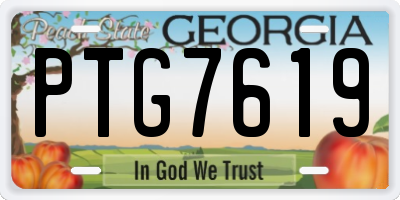 GA license plate PTG7619