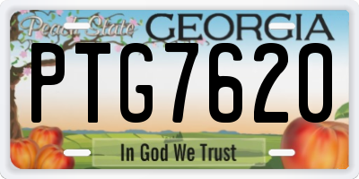 GA license plate PTG7620