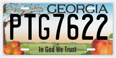 GA license plate PTG7622