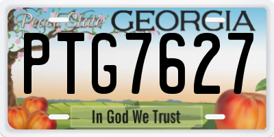 GA license plate PTG7627