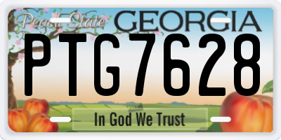 GA license plate PTG7628