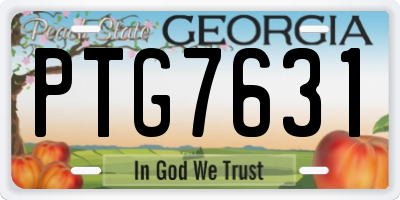 GA license plate PTG7631