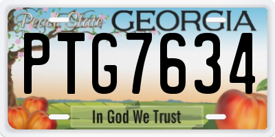 GA license plate PTG7634