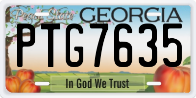 GA license plate PTG7635