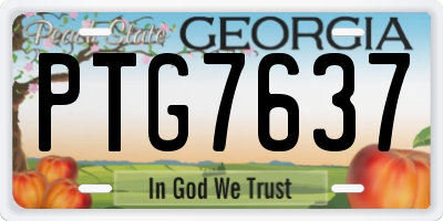 GA license plate PTG7637