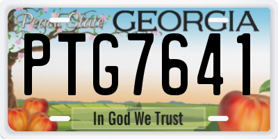 GA license plate PTG7641