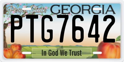 GA license plate PTG7642
