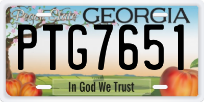 GA license plate PTG7651