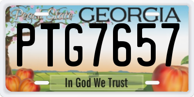 GA license plate PTG7657