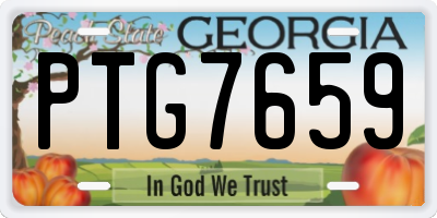 GA license plate PTG7659