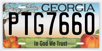 GA license plate PTG7660