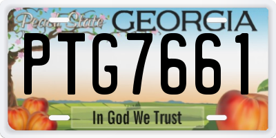 GA license plate PTG7661