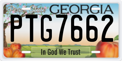 GA license plate PTG7662