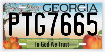 GA license plate PTG7665