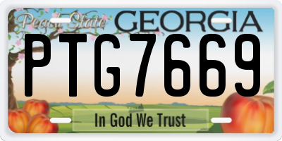 GA license plate PTG7669