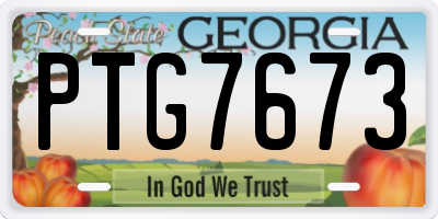 GA license plate PTG7673