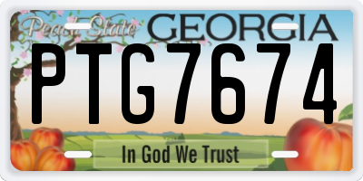 GA license plate PTG7674