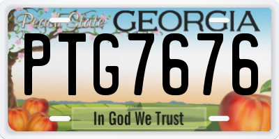 GA license plate PTG7676