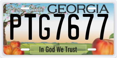 GA license plate PTG7677
