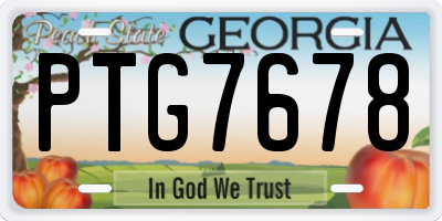 GA license plate PTG7678