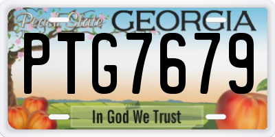 GA license plate PTG7679