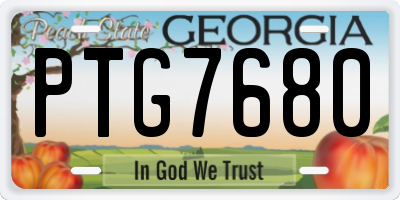 GA license plate PTG7680