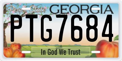 GA license plate PTG7684