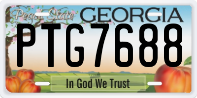 GA license plate PTG7688