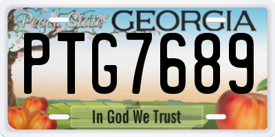 GA license plate PTG7689