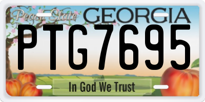 GA license plate PTG7695