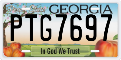GA license plate PTG7697