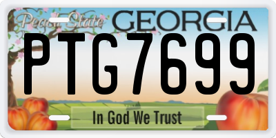GA license plate PTG7699
