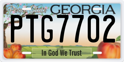 GA license plate PTG7702