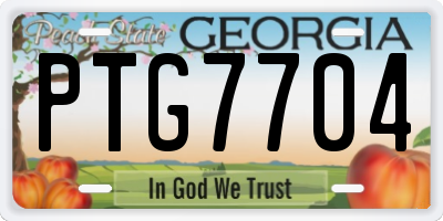 GA license plate PTG7704
