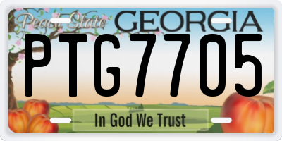 GA license plate PTG7705