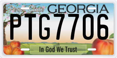 GA license plate PTG7706