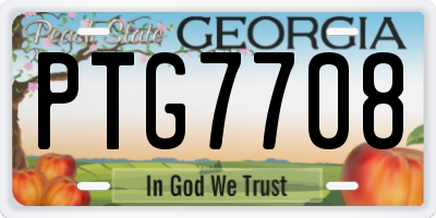 GA license plate PTG7708