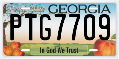 GA license plate PTG7709
